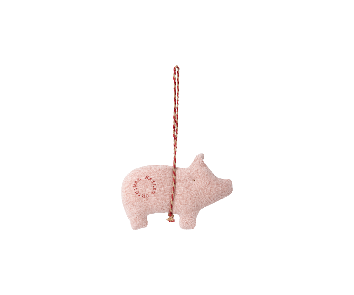 Set of 3 fabric hanging pigs