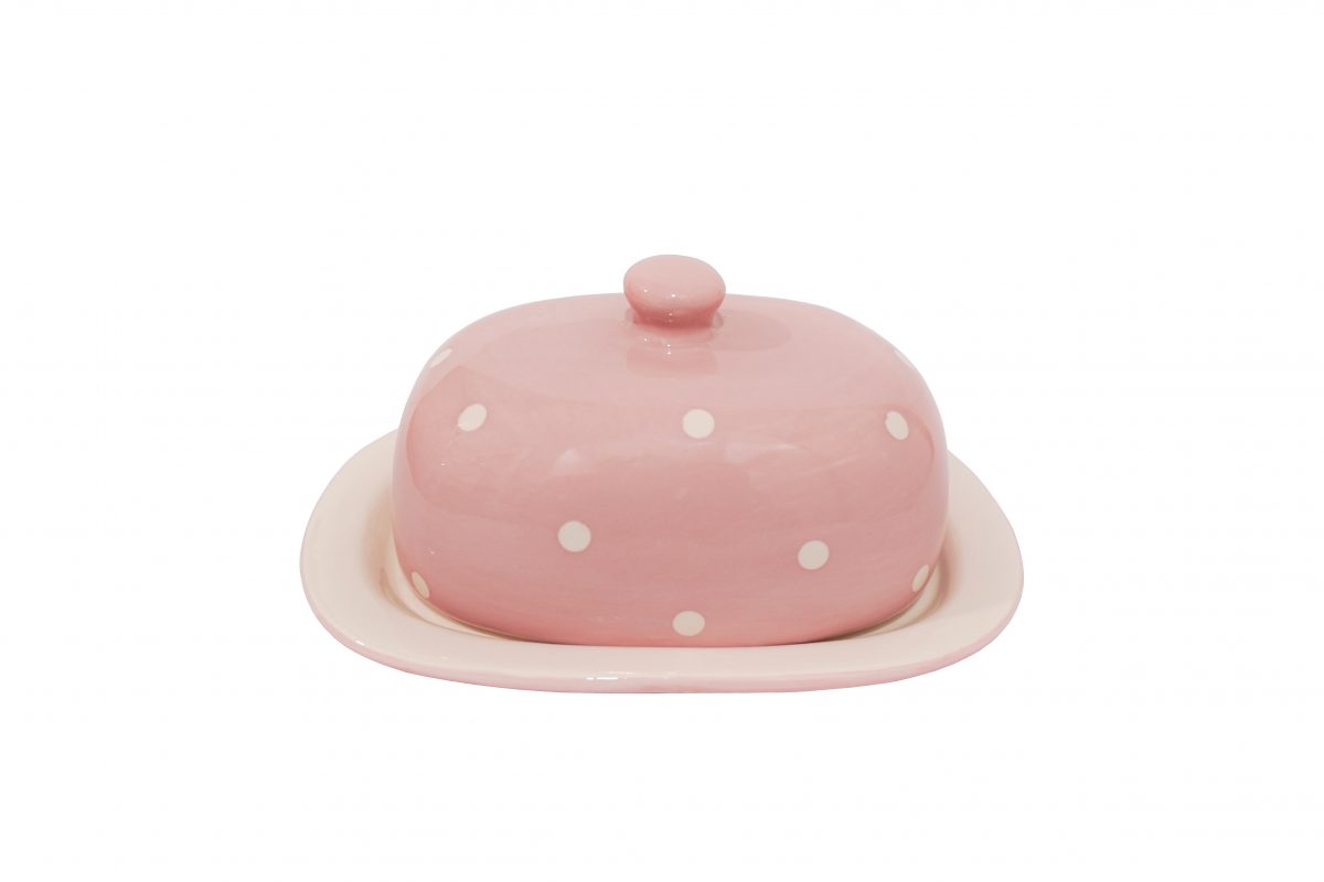 Ceramic butter dish pink