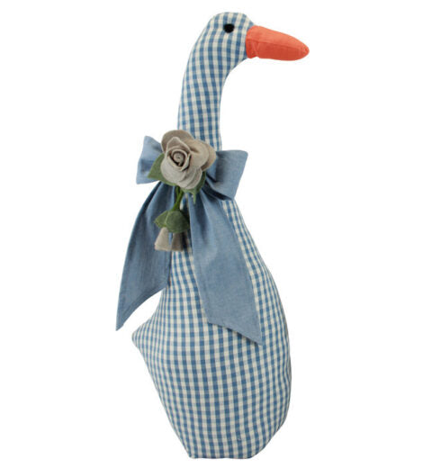 Luisa goose blue & white doorstop