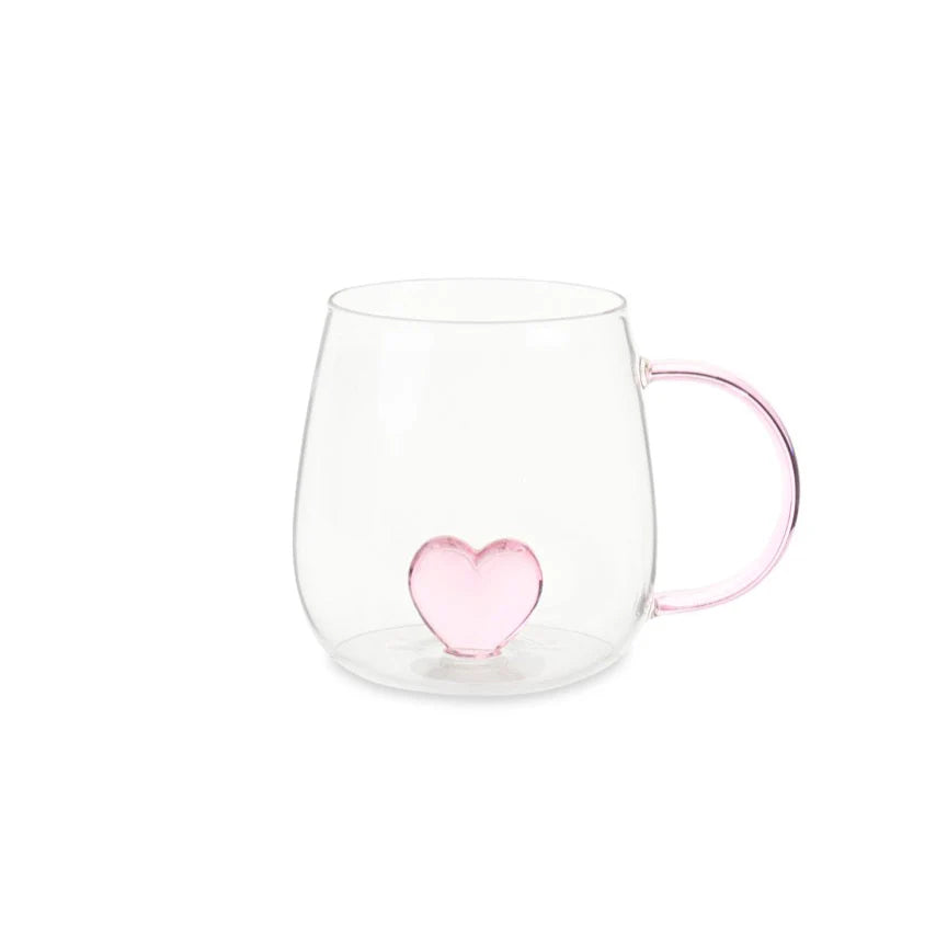 Glass Mug with heart