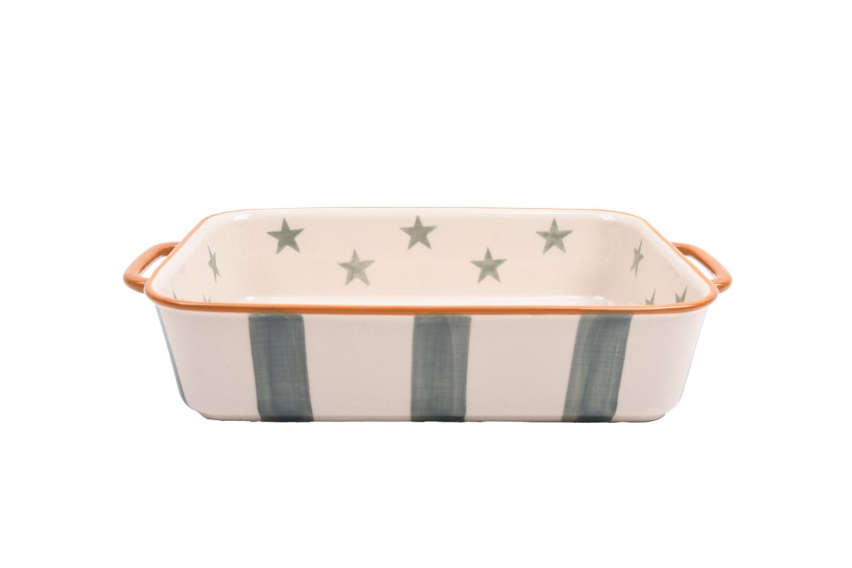 Cozy green small dish stars