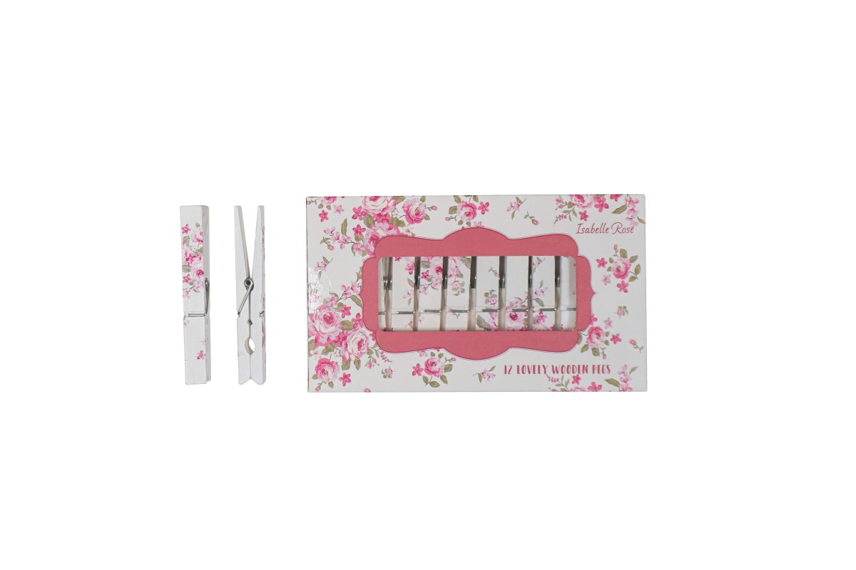 Wooden pegs set Bella 12 pcs in box