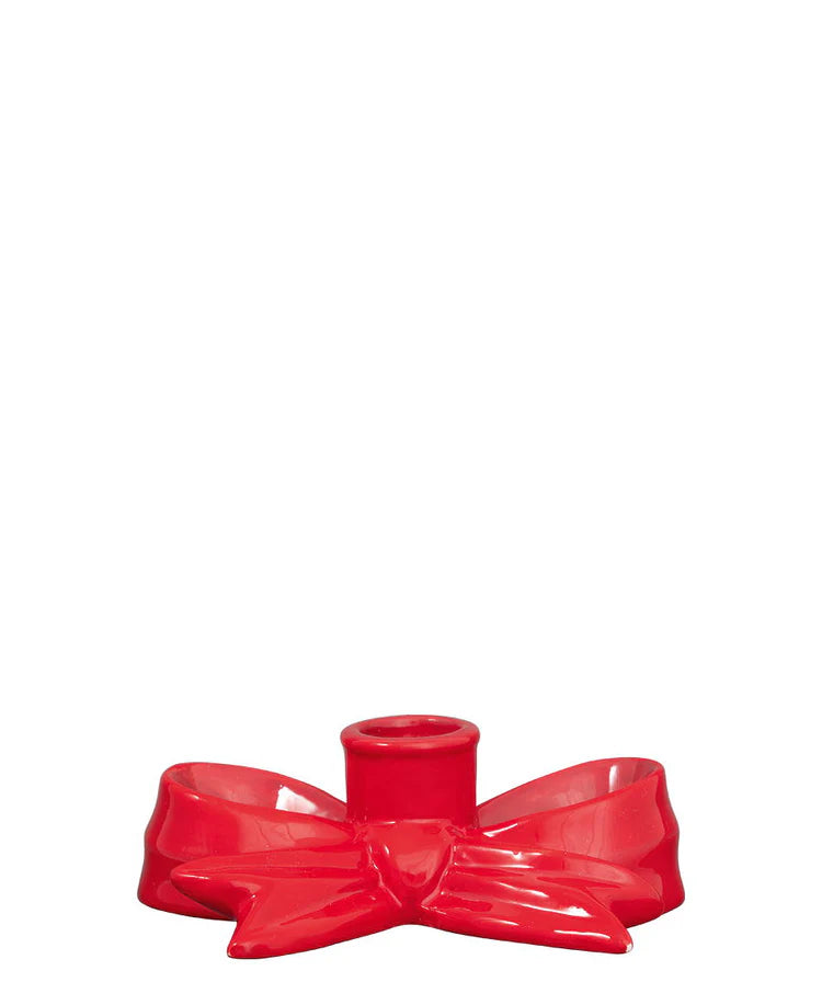 Candle holder bow red