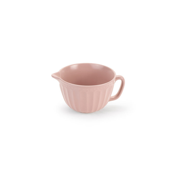 Pale pink mixing bowl with handle