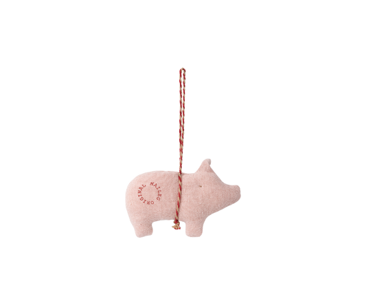 Set of 3 fabric hanging pigs
