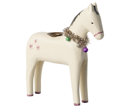 Wooden horse candle holder.