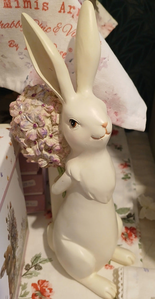 White Rabbit with flowers