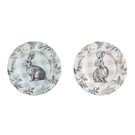 Set of 2 Hares' plates yellow & green