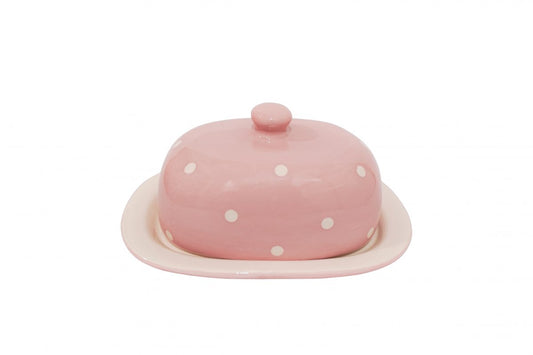 Ceramic butter dish pink