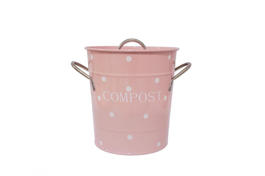 Pink compost bin with white dots 21×19 cm Isabelle Rose