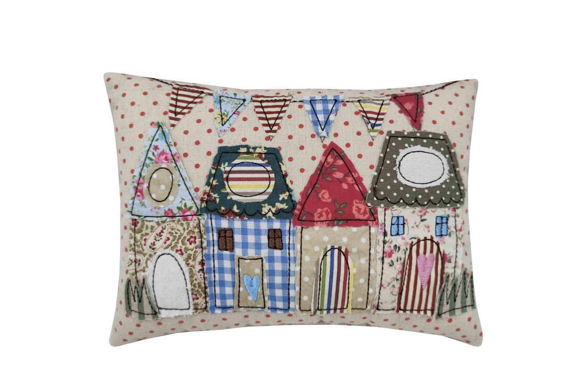 Small houses cushion Handmade