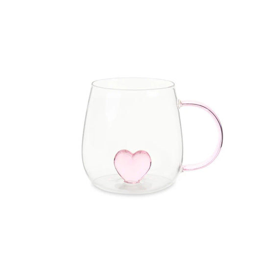 Glass Mug with heart