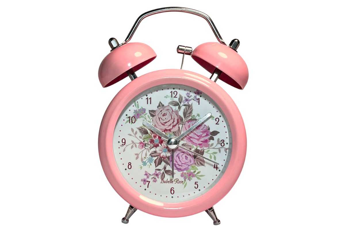 Pink Flora alarm Clock