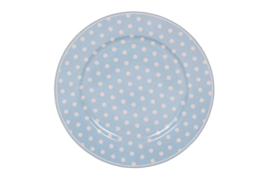 Porcelain dessert plate Polka dots in pastel blue