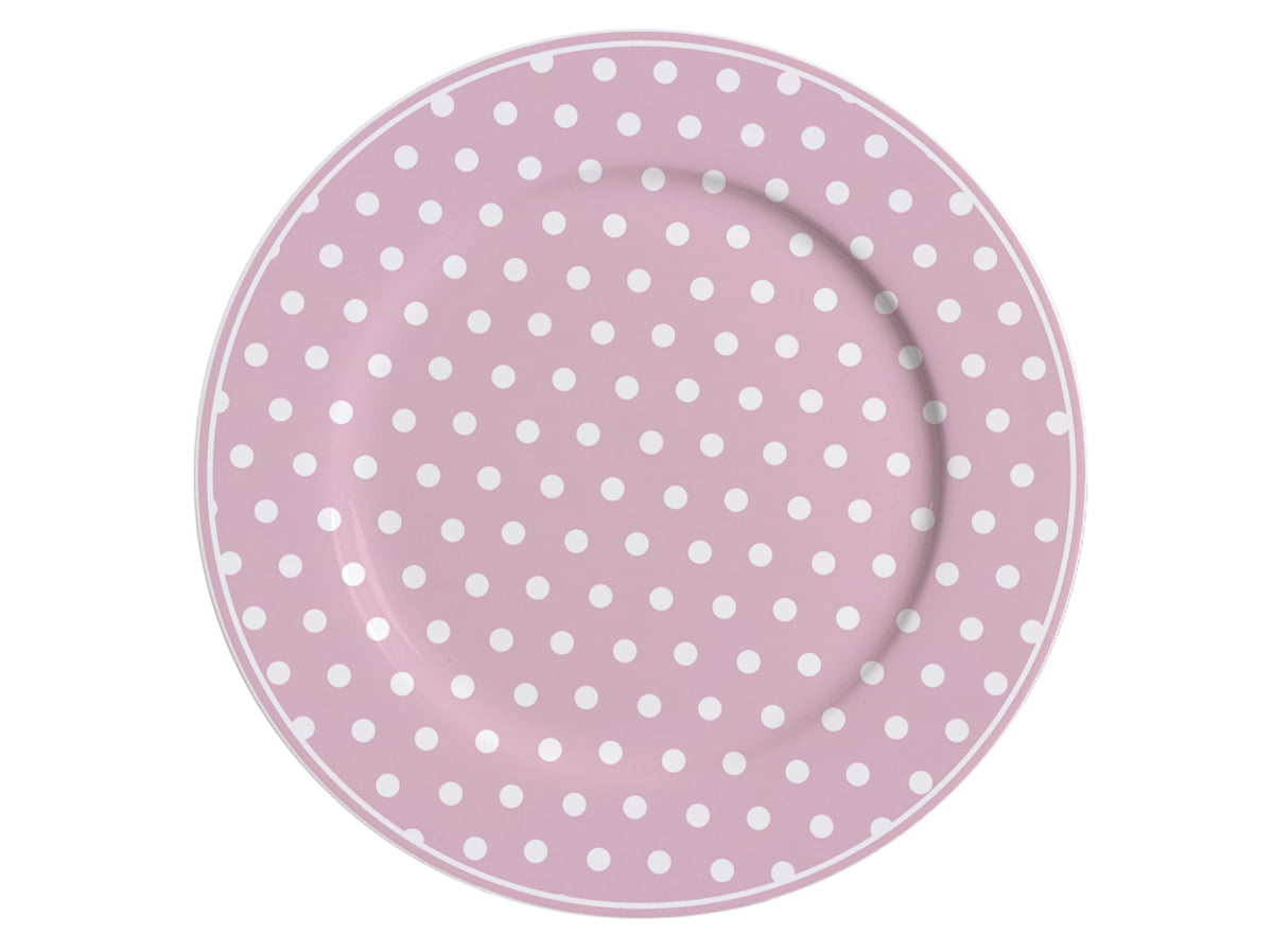 Porcelain dessert plate Polka dots in pastel pink