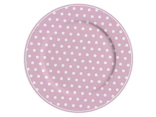 Porcelain dessert plate Polka dots in pastel pink