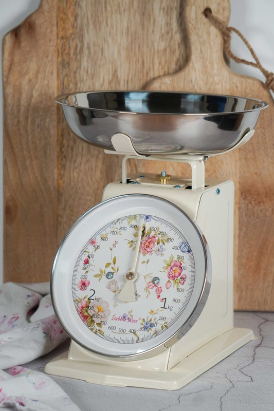 Beautiful retro kitchen scale English Garden in beige colour