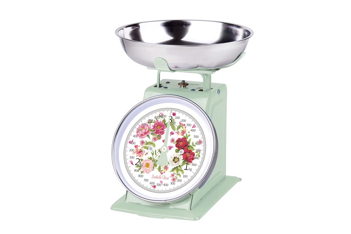 Kitchen scale Peony in light green colour