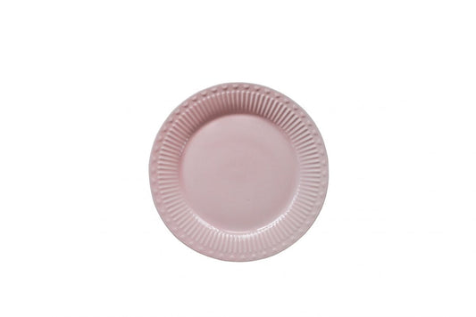 Porcelain dessert plate LOVE in pastel pink color