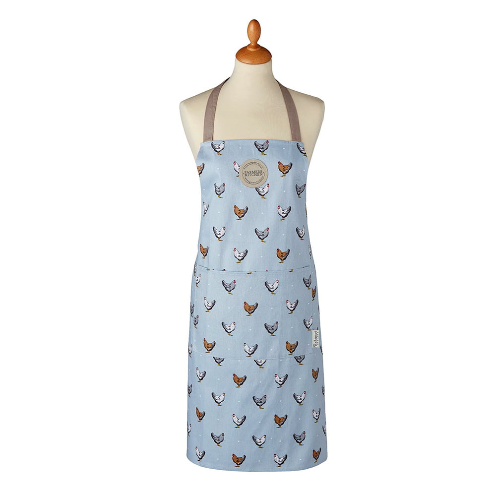 PVC Apron Chickens Blue Farmers Kitchen Design