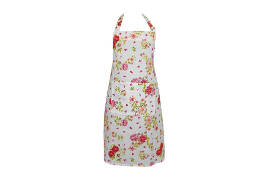 Apron with lovely Peony flowers