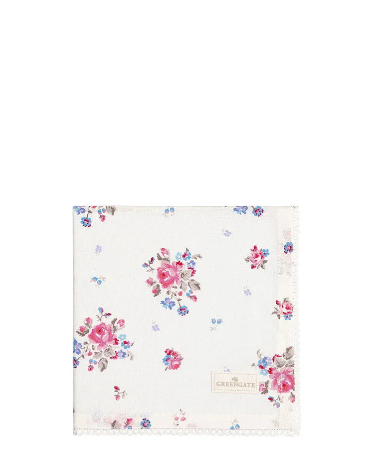 Napkin with lace Elysia white set of 4