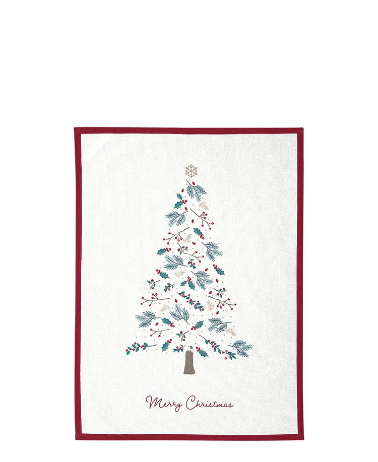 Tea towel piece printed christmas tree