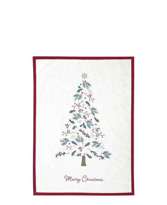 Tea towel piece printed christmas tree