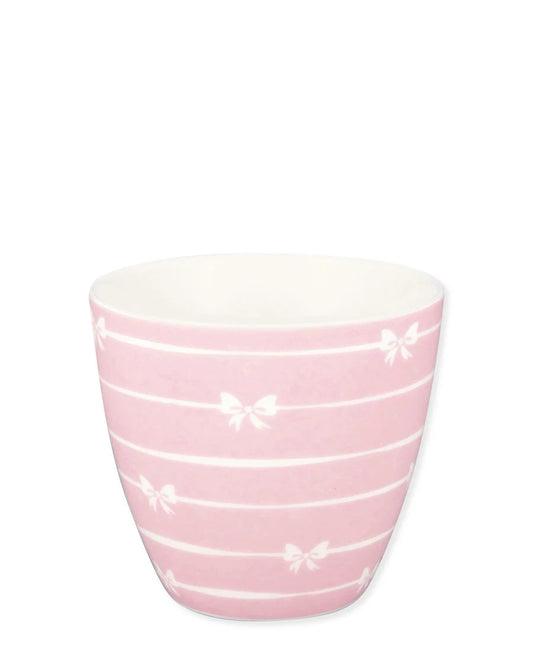 Romantic bow latte cup pink