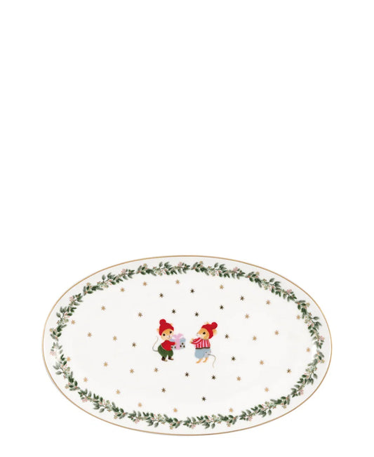 Christmas moussy biscuit plate oval