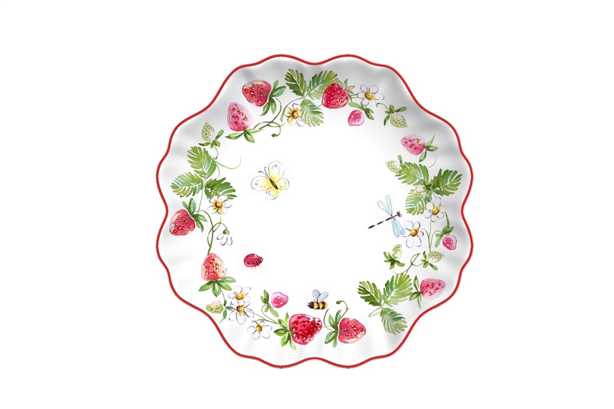 Stawberry pepit  dessert plate