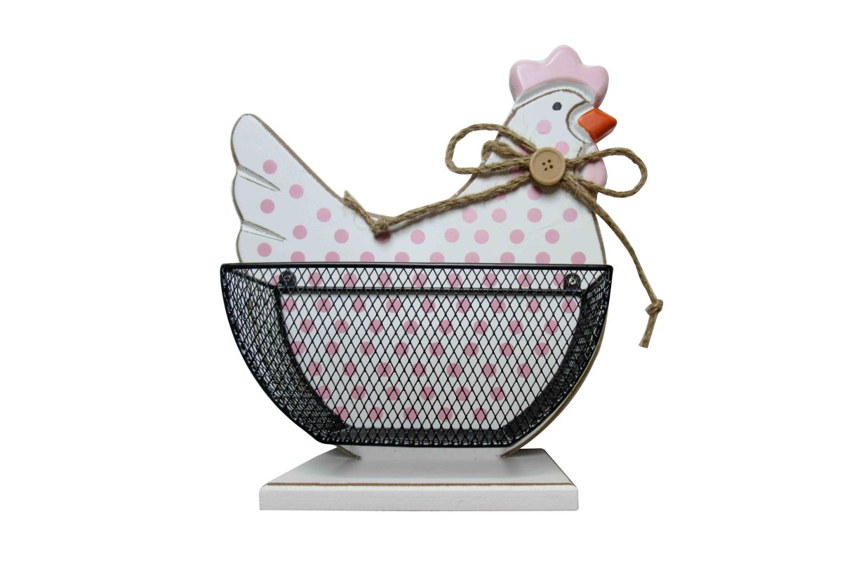 Wooden  pink dotts chicken Holder