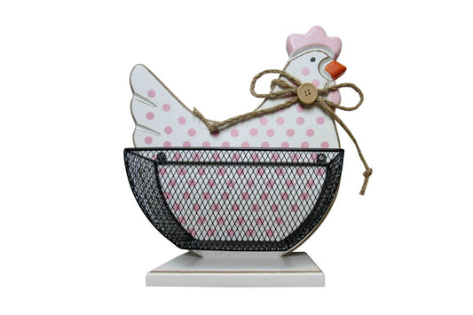 Wooden  pink dotts chicken Holder