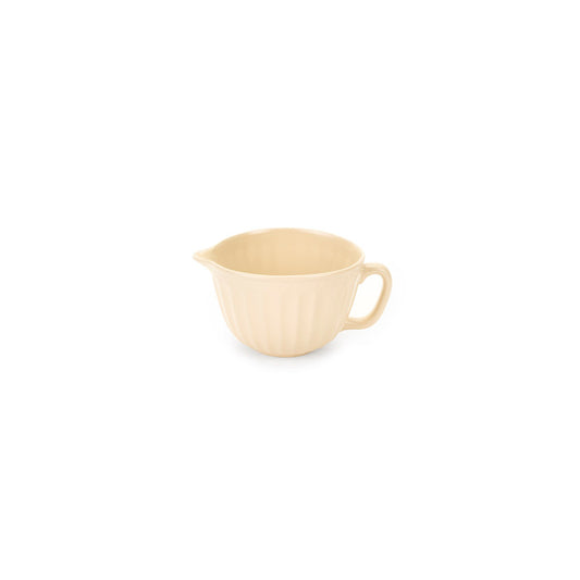 Ceramic beige cup shaped mixing bowl