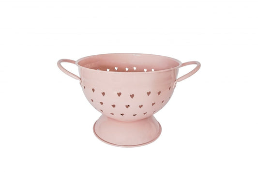 Pastel pink Colander with hearts 21cm