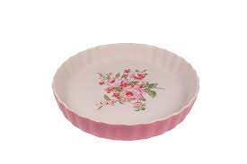 Pastel pink pie dish Bella flower design Isabelle Rose